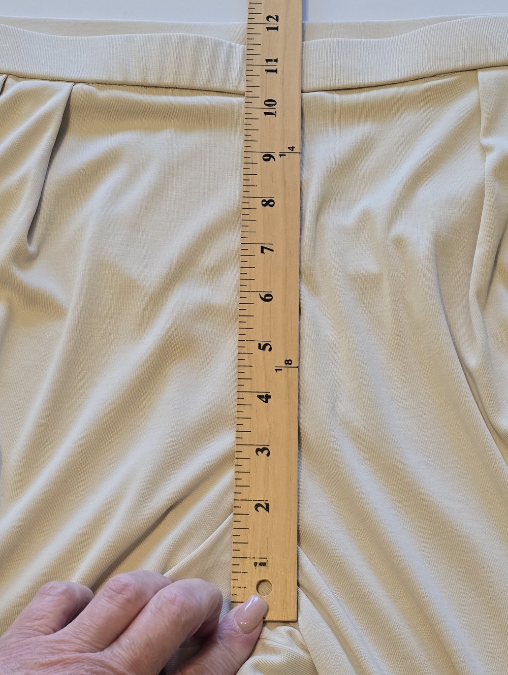 OGL Palazzo Pants Womens Large Beige Wide Leg Pleated Stretch Clean Girl NWT - Picture 6 of 8